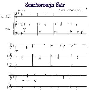 萨克斯谱 | Scarborough Fair 斯卡保罗集市 中英萨克斯 钢琴伴奏