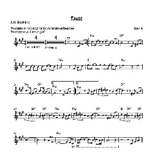 萨克斯谱 | Tango 中音萨克斯