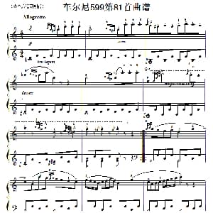 车尔尼599第81首曲谱及练习指导 钢琴谱