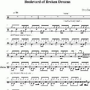 Green Day Boulevard of Broken Dreams 爵士鼓谱