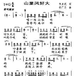 山里风好大_歌曲简谱_词曲:李京利 孙广志