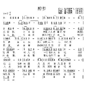 醉梦_通俗唱法乐谱_词曲:牛铁锤 申佳英