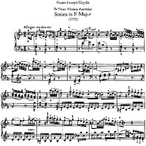 海顿 钢琴奏鸣曲 Hob XVI 23 in F major 钢琴谱 海顿