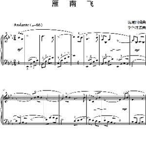 雁南飞_歌曲简谱_词曲: 沈建国编曲