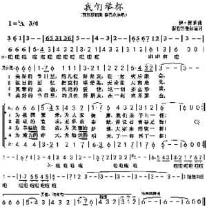 前苏联 我们举杯_歌谱投稿_词曲:薛范等 伊留 班