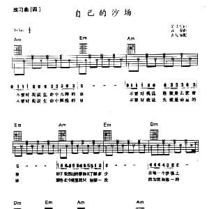 自己的沙场 吉他谱 黄大军 齐秦