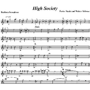 萨克斯谱 | High Society 四重奏 上低音萨克斯分谱