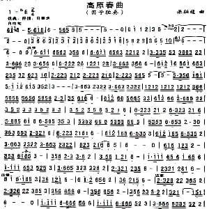 笛子谱 | 高原春曲 张联通