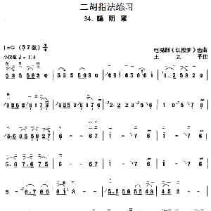 二胡谱 | 二胡指法练习 聪明累 电视剧 红楼梦 选曲 王立平