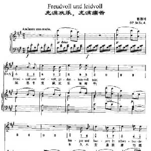 Freudvoll und leidvoll_外国歌谱_词曲:歌德 贝多芬曲 周文楠译配