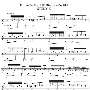Fernando Sor 12 Studies,Op.31 吉他谱
