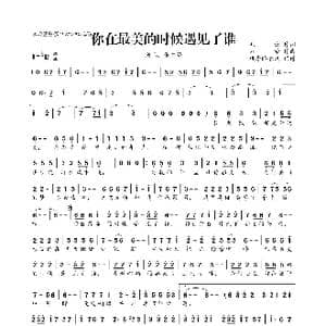 你在最美的时候遇见了谁_歌曲简谱_词曲:毛诚 刘荣