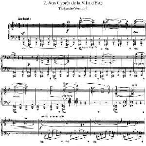 李斯特 旅游岁月 第三集 S.163 No.2 艾斯特庄园的绿柏1 钢琴谱 李斯特