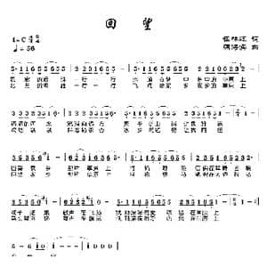 回望_歌曲简谱_词曲:崔林屹 蒲海宾