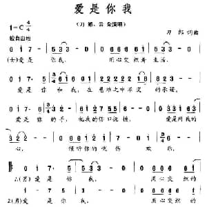 爱是你我_通俗唱法乐谱_词曲:刀郎 刀郎