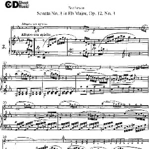 小提琴谱 | Violin Sonata No.3 in Eb Major Op.12 No.3 小提琴 钢琴伴奏