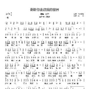 谢谢你走进我的世界_歌曲简谱_词曲:轻云望月 轻云望月