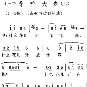 扬剧曲调 种大麦 二 山歌飞过白茆塘