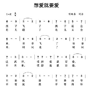 想爱就要爱_通俗唱法乐谱_词曲:杨成春 杨成春