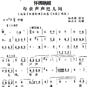 怀梆 母亲声声把儿问 选自 汉宫衫泪 如意小生 唱段
