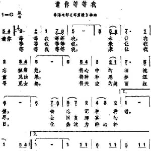 请你等等我_通俗唱法乐谱