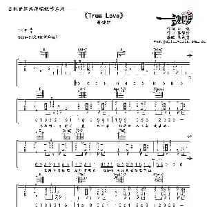 True Love 吉他谱 蔡健雅 姚谦 蔡健雅曲 朱家明