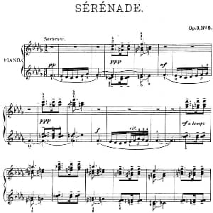 拉赫玛尼诺夫 幻想小品集 Op.3 No.5 小夜曲 降b小调 钢琴谱 拉赫玛尼诺夫