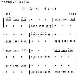 古筝谱 | 古筝分指练习 三 高雁编曲