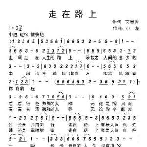 走在路上_歌曲简谱_词曲:小龙 曲