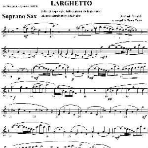 萨克斯谱 | LARGHETTO 四重奏 高音萨克斯分谱