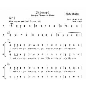 Whisper耳语二声部合唱谱_歌曲简谱