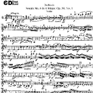 小提琴谱 | Violin Sonata No.6 in A Major Op.30 No.1
