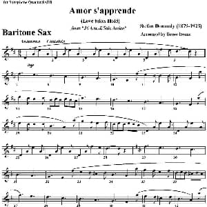 萨克斯谱 | Amor s'apprende Love takes Hold 四重奏 上低音萨克斯分谱