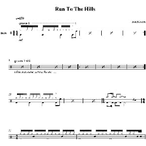 Iron Maiden Run to the hills 爵士鼓谱