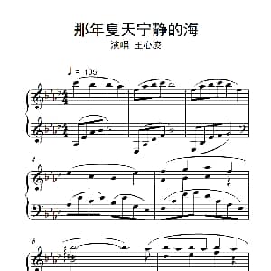 那年夏天宁静的海 钢琴谱