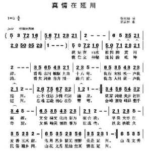 真情在延川_民歌简谱_词曲:张树琦 黄清林