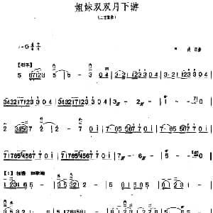二胡谱 | 姐妹双双月下游 二胡独奏 张杰