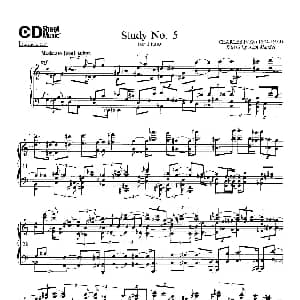 Study No.5 钢琴谱 查尔斯 爱德华 艾夫斯