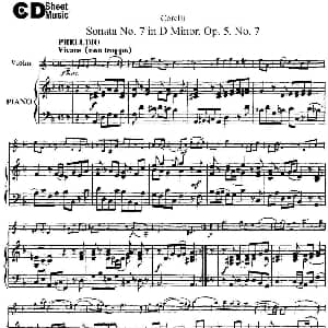 小提琴谱 | Sonata No.7 in D Minor Op.5 No.7 小提琴 钢琴伴奏