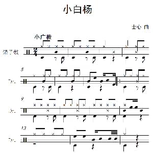 小白杨 架子鼓谱 士心