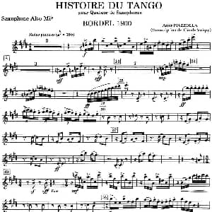 萨克斯谱 | HISTOIRE DU TANGO 四重奏中音分谱 皮耶佐拉