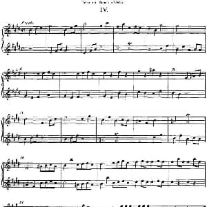 长笛曲谱 | 台莱曼E大调双长笛奏鸣曲 No.4 Telemann 台莱曼