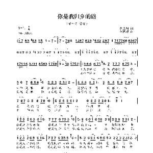 你是我归乡的路_歌曲简谱_词曲:李洁明 黄国群