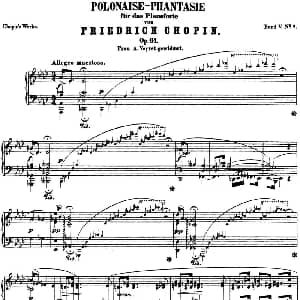 肖邦 幻想波兰舞曲 Op.61 降A大调 Polonaise 钢琴谱 肖邦