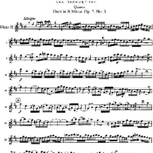 长笛曲谱 | 匡茨G大调长笛二重奏Op.2 Flute 2 No.3 Quantz 匡茨