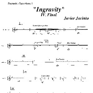 萨克斯谱 | Ingravity 第四乐章 第一高音萨克斯分谱 Javier Jacinto