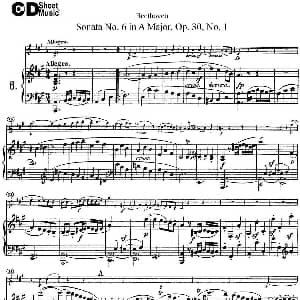 小提琴谱 | Violin Sonata No.6 in A Major Op.30 No.1 小提琴 钢琴伴奏