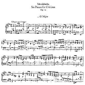 6 Pieces for Children Op.72 钢琴谱 菲利克斯 门德尔松 巴托尔迪
