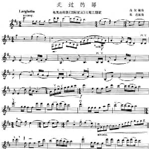 小提琴谱 | 走过的路 电视剧 国际航班 片尾曲 高尔棣