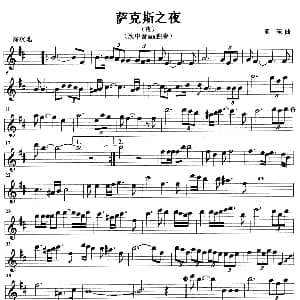 萨克斯谱 | 萨克斯之夜 亚东